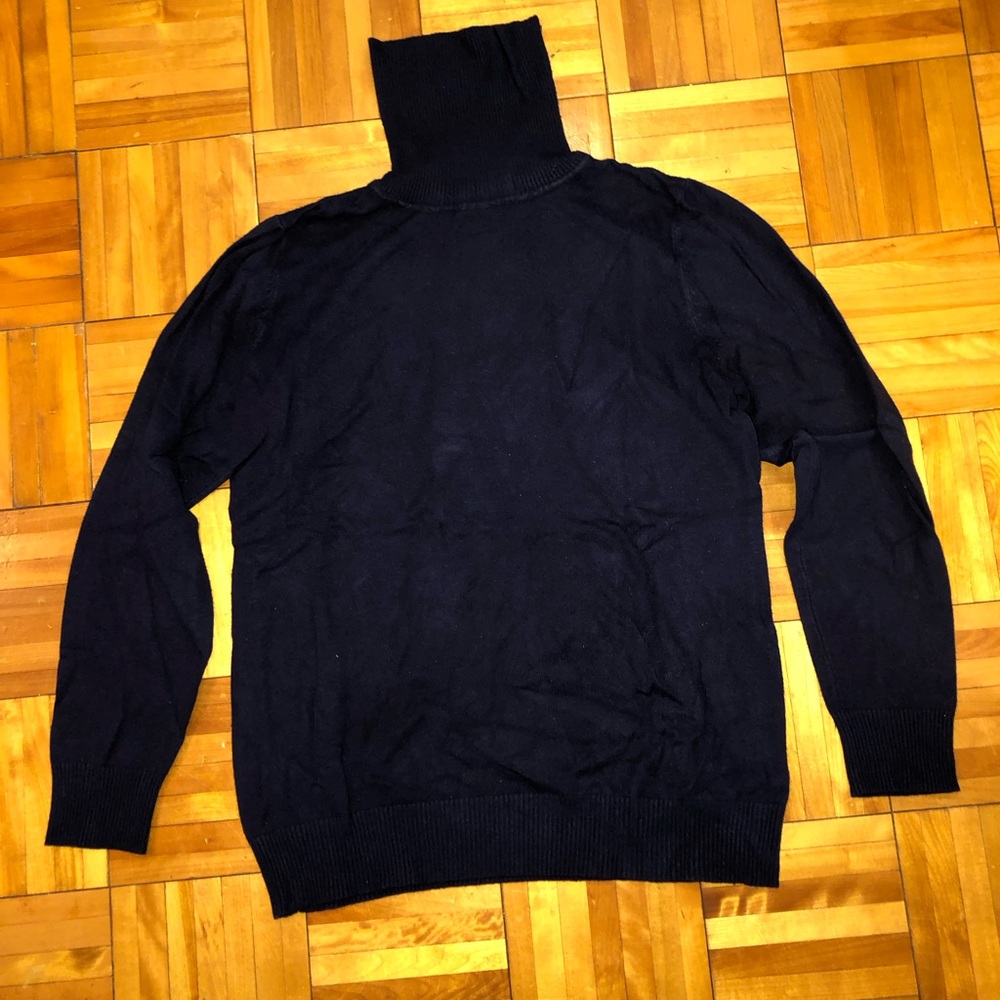 Joseph A Blue Turtleneck Sweater Soft Knit Design
